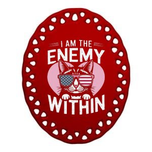 I Am The Enemy Within Kamala Harris 2024 Ceramic Oval Ornament