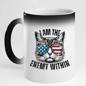 I Am The Enemy Within Cat Design Kamala Harris 2024 Merch 11oz Black Color Changing Mug