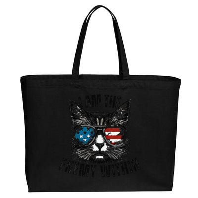 I Am The Enemy Within Cat Design Kamala Harris 2024 Merch Cotton Canvas Jumbo Tote