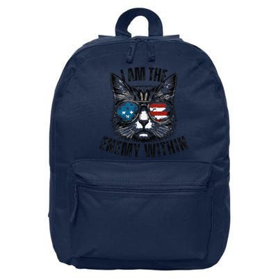 I Am The Enemy Within Cat Design Kamala Harris 2024 Merch 16 in Basic Backpack