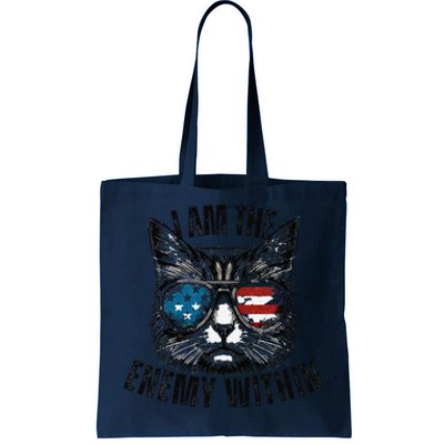 I Am The Enemy Within Cat Design Kamala Harris 2024 Merch Tote Bag