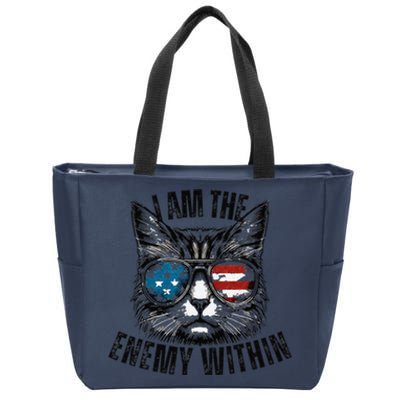 I Am The Enemy Within Cat Design Kamala Harris 2024 Merch Zip Tote Bag