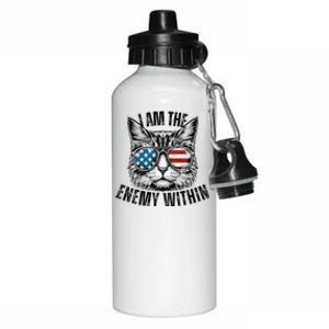 I Am The Enemy Within Cat Design Kamala Harris 2024 Merch Aluminum Water Bottle