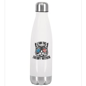 I Am The Enemy Within Cat Design Kamala Harris 2024 Merch Stainless Steel Insulated Water Bottle