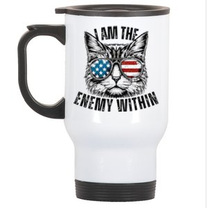 I Am The Enemy Within Cat Design Kamala Harris 2024 Merch Stainless Steel Travel Mug