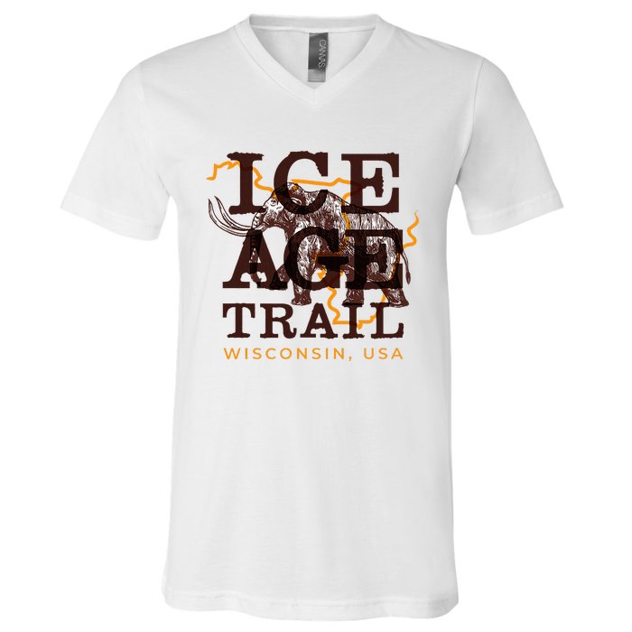 I.C.E A.G.E Trail Wisconsin Usa V-Neck T-Shirt