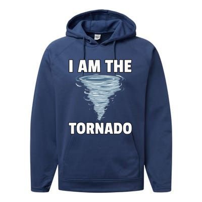 I Am The Storm Twister Tornado Hurricane Meteorologist Performance Fleece Hoodie