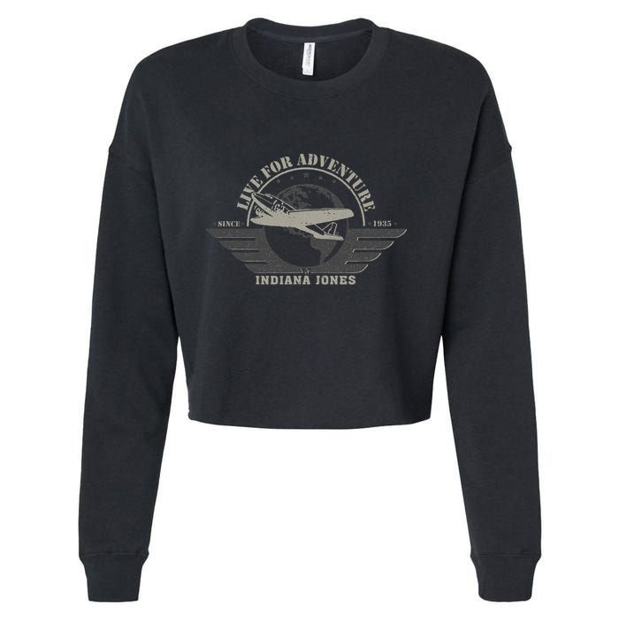 Indiana And The Temple Of Doom Aviation Badge Cropped Pullover Crew