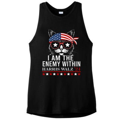 I Am The Enemy Within Harris Walz 2024 Merch Ladies PosiCharge Tri-Blend Wicking Tank