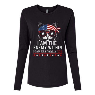 I Am The Enemy Within Harris Walz 2024 Merch Womens Cotton Relaxed Long Sleeve T-Shirt