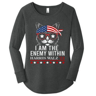 I Am The Enemy Within Harris Walz 2024 Merch Women's Perfect Tri Tunic Long Sleeve Shirt