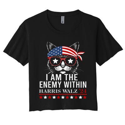 I Am The Enemy Within Harris Walz 2024 Merch Women's Crop Top Tee