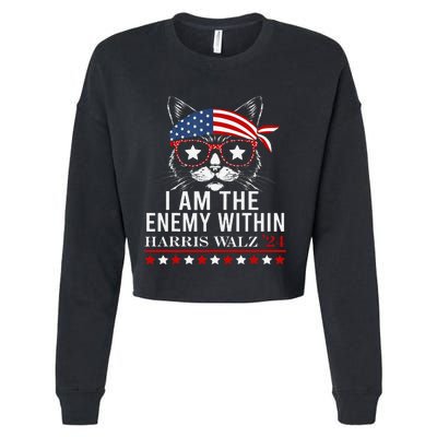 I Am The Enemy Within Harris Walz 2024 Merch Cropped Pullover Crew