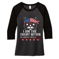 I Am The Enemy Within Harris Walz 2024 Merch Women's Tri-Blend 3/4-Sleeve Raglan Shirt