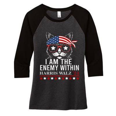 I Am The Enemy Within Harris Walz 2024 Merch Women's Tri-Blend 3/4-Sleeve Raglan Shirt