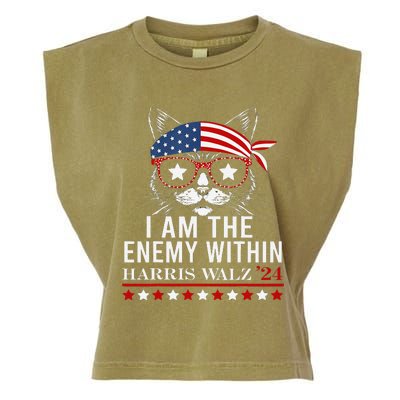 I Am The Enemy Within Harris Walz 2024 Merch Garment-Dyed Women's Muscle Tee