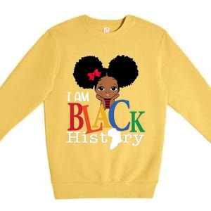 I Am The Strong African Queen Girls Black History Month Premium Crewneck Sweatshirt