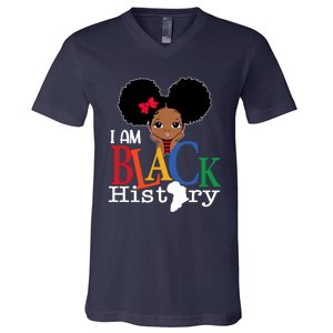 I Am The Strong African Queen Girls Black History Month V-Neck T-Shirt