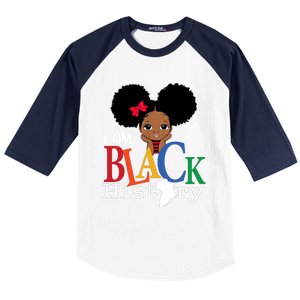 I Am The Strong African Queen Girls Black History Month Baseball Sleeve Shirt