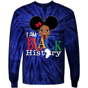 I Am The Strong African Queen Girls Black History Month Tie-Dye Long Sleeve Shirt