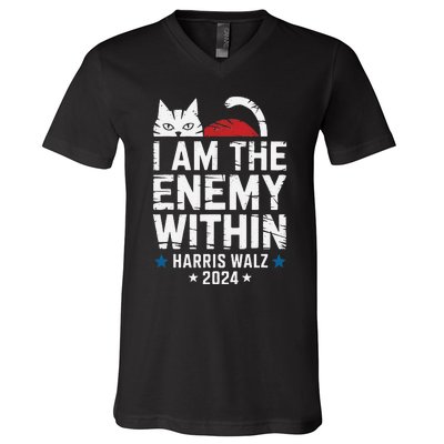 I Am The Enemy Within Kamala Harris 2024 V-Neck T-Shirt