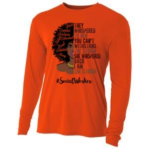 I Am The Storm Social Worker Black History Month Gift Cooling Performance Long Sleeve Crew