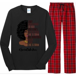 I Am The Storm Social Worker Black History Month Gift Long Sleeve Pajama Set