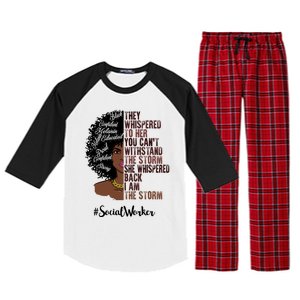 I Am The Storm Social Worker Black History Month Gift Raglan Sleeve Pajama Set