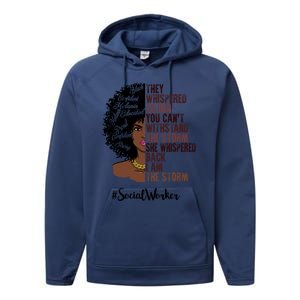 I Am The Storm Social Worker Black History Month Gift Performance Fleece Hoodie