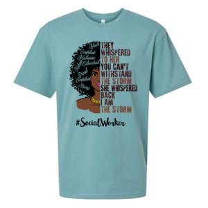 I Am The Storm Social Worker Black History Month Gift Sueded Cloud Jersey T-Shirt