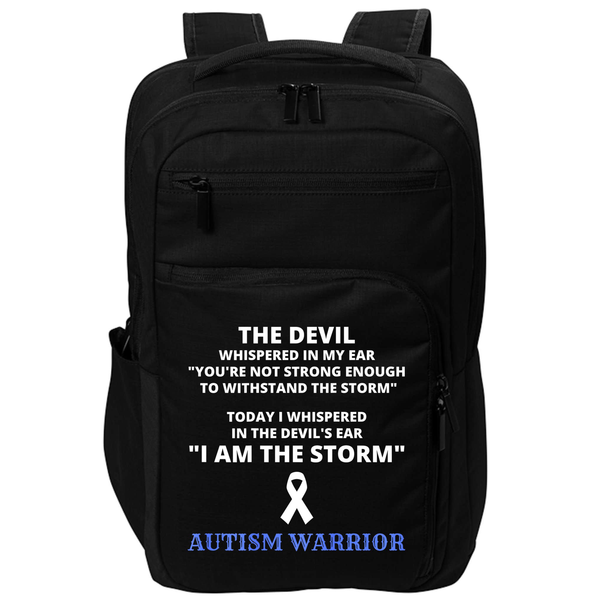 I Am The Storm Autism Warrior Autism Awareness Impact Tech Backpack