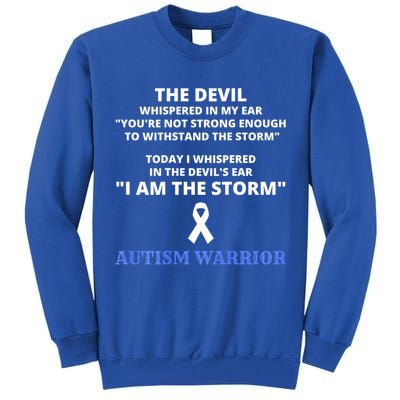 I Am The Storm Autism Warrior Autism Awareness Tall Sweatshirt