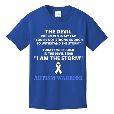 I Am The Storm Autism Warrior Autism Awareness Kids T-Shirt
