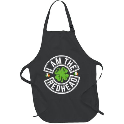 I Am The Redhead Dibs On The Redhead Funny St Patricks Day Full-Length Apron With Pockets