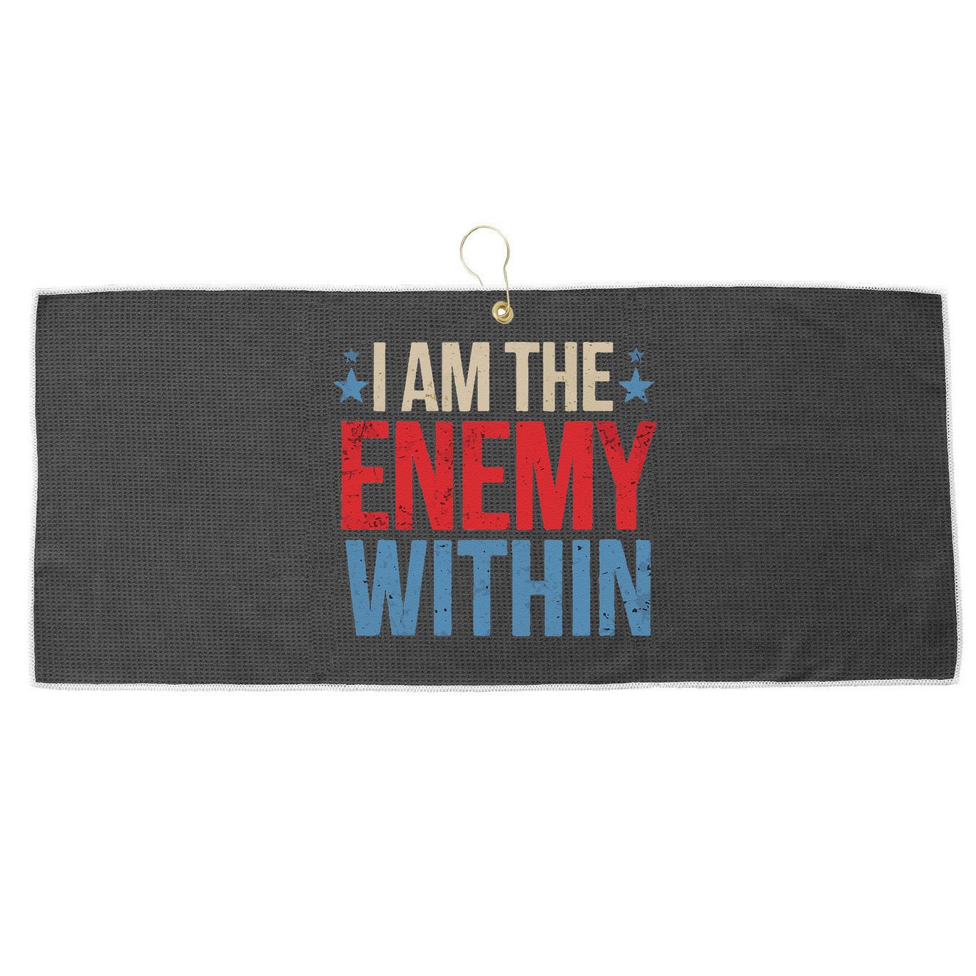 I Am The Enemy Within Large Microfiber Waffle Golf Towel