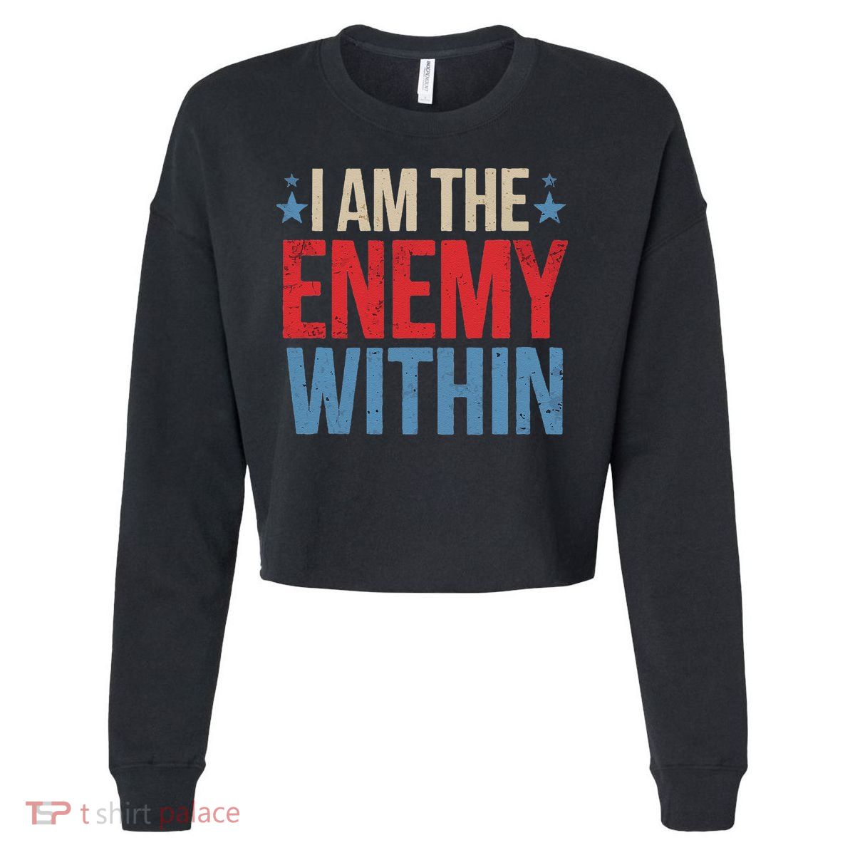 I Am The Enemy Within Cropped Pullover Crew