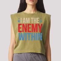 I Am The Enemy Within Garment-Dyed Women's Muscle Tee