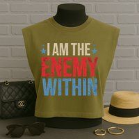 I Am The Enemy Within Garment-Dyed Women's Muscle Tee
