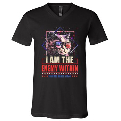 I Am The Enemy Within Kamala Harris 2024 Merch V-Neck T-Shirt