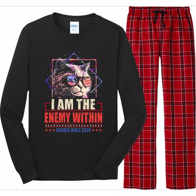 I Am The Enemy Within Kamala Harris 2024 Merch Long Sleeve Pajama Set