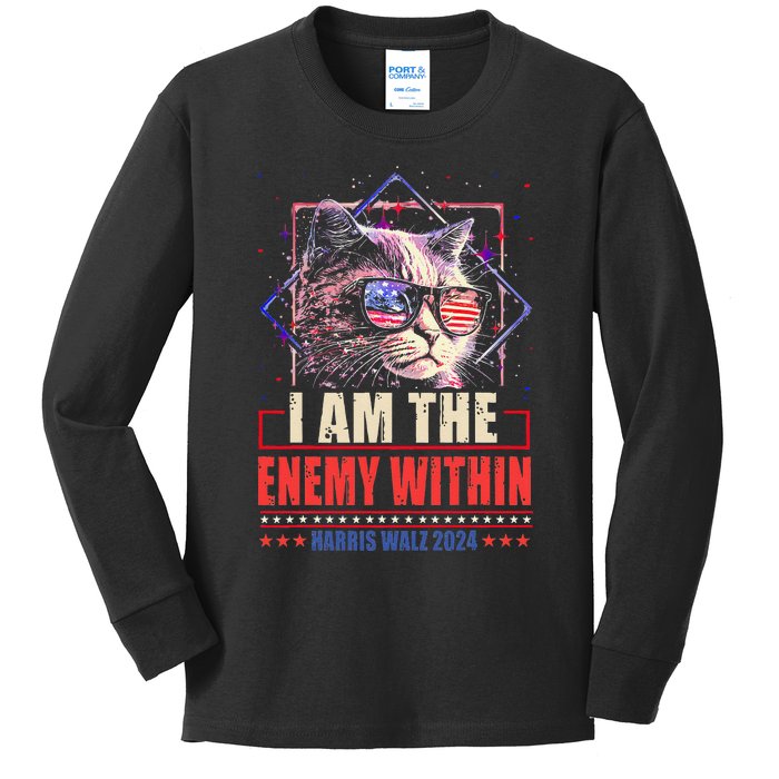 I Am The Enemy Within Kamala Harris 2024 Merch Kids Long Sleeve Shirt