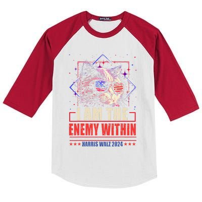 I Am The Enemy Within Kamala Harris 2024 Merch Kids Colorblock Raglan Jersey