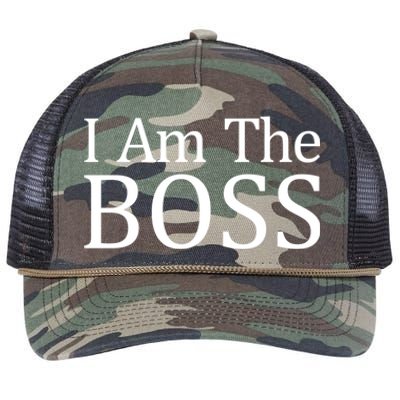 I Am The Boss Great Gift Funny Gift Retro Rope Trucker Hat Cap