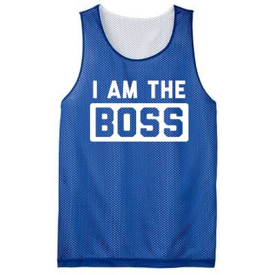 I Am The Boss Gift Mesh Reversible Basketball Jersey Tank