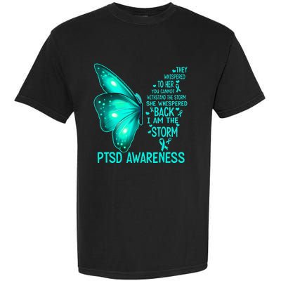 I Am The Storm PTSD Awareness Butterfly Garment-Dyed Heavyweight T-Shirt