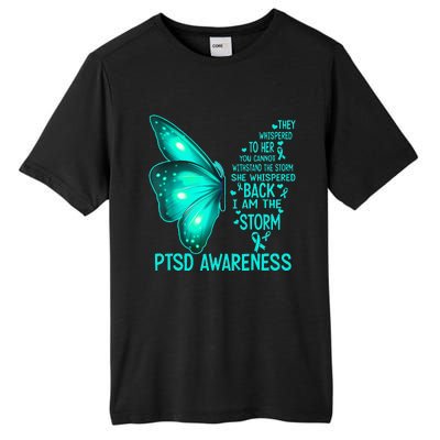 I Am The Storm PTSD Awareness Butterfly Tall Fusion ChromaSoft Performance T-Shirt