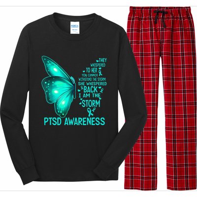 I Am The Storm PTSD Awareness Butterfly Long Sleeve Pajama Set