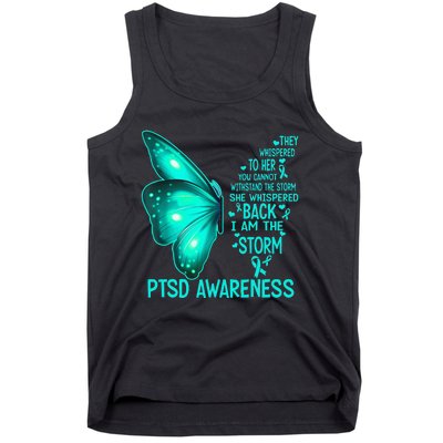 I Am The Storm PTSD Awareness Butterfly Tank Top