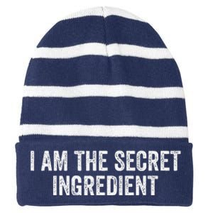 I Am The Secret Ingredient Funny Kitchen Cooking Cook Chef Striped Beanie with Solid Band