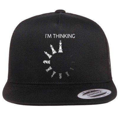 I am Thinking Chess Pieces I'm Thinking Chess Player Lover Flatbill Hat